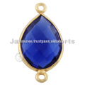 Vermeil Gold Bezel Conectores Gemstone, Jóias Gemstone Natural